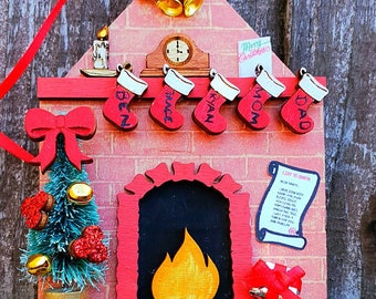Tree Dec, decoración del árbol de Navidad, trucos de Navidad colgantes personalizados, adornos navideños de madera hechos a mano, decoraciones navideñas, navidad única,