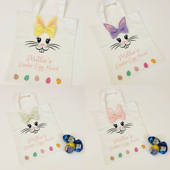 Personalised Name Easter Bunny Egg Hunt Bag