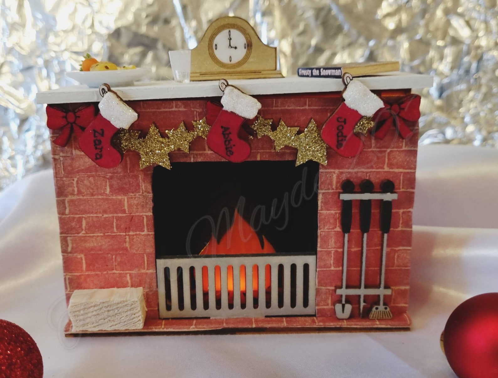 Christmas Fireplace Ornament Personalised Stockings Etsy