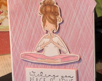 Sending  you Peace & Love Yoga Handmade Card