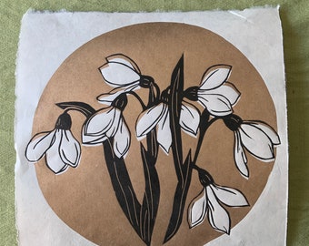 Full Moon Flower January Snowdrop Print