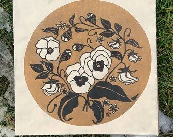 Full Moon Flower February Violets Print