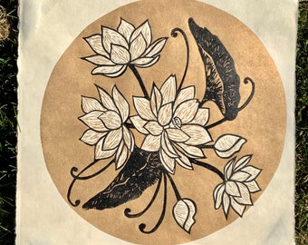 Full Moon Flower Water Lily Print