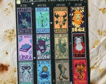 Zodiac Canna Tarot Card Sticker Sheet