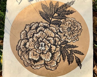 Full Moon Flower October Marigold Print