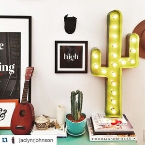 Cactus Marquee 36&quot;, Cactus Wall Decor, Light Up Cactus