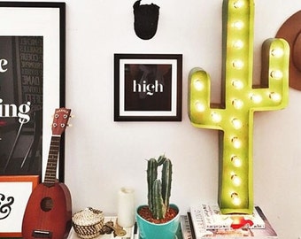 Cactus Marquee 36", Cactus Wall Decor, Light Up Cactus