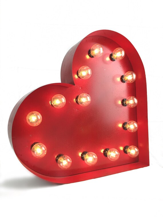 Light up heart sign deals
