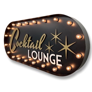 Cocktail Marquee Sign, Customizable Light Up Sign