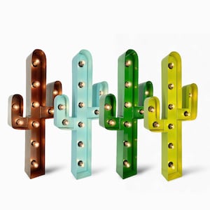 Cactus Marquee 24&quot;, Cactus Wall Decor, Light Up Cactus