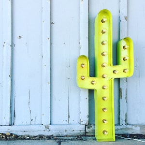 Cactus Marquee 36, Cactus Wall Decor, Light Up Cactus Lime Green