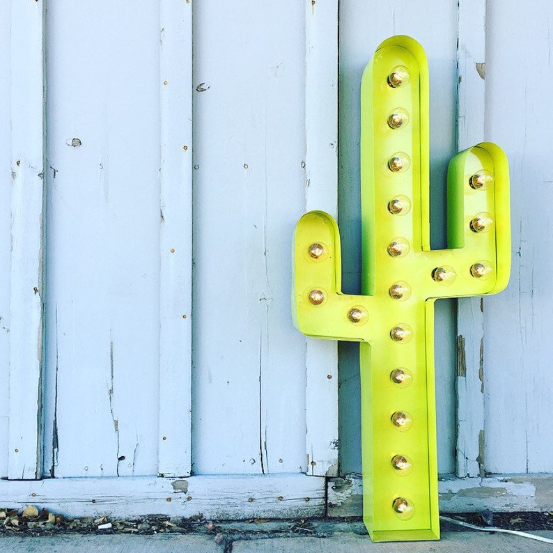 Cactus Marquee 36 Cactus Wall Decor Light up Cactus Etsy