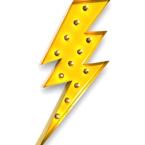 Lightning Bolt Marquee, Light Up Sign Standard 36"