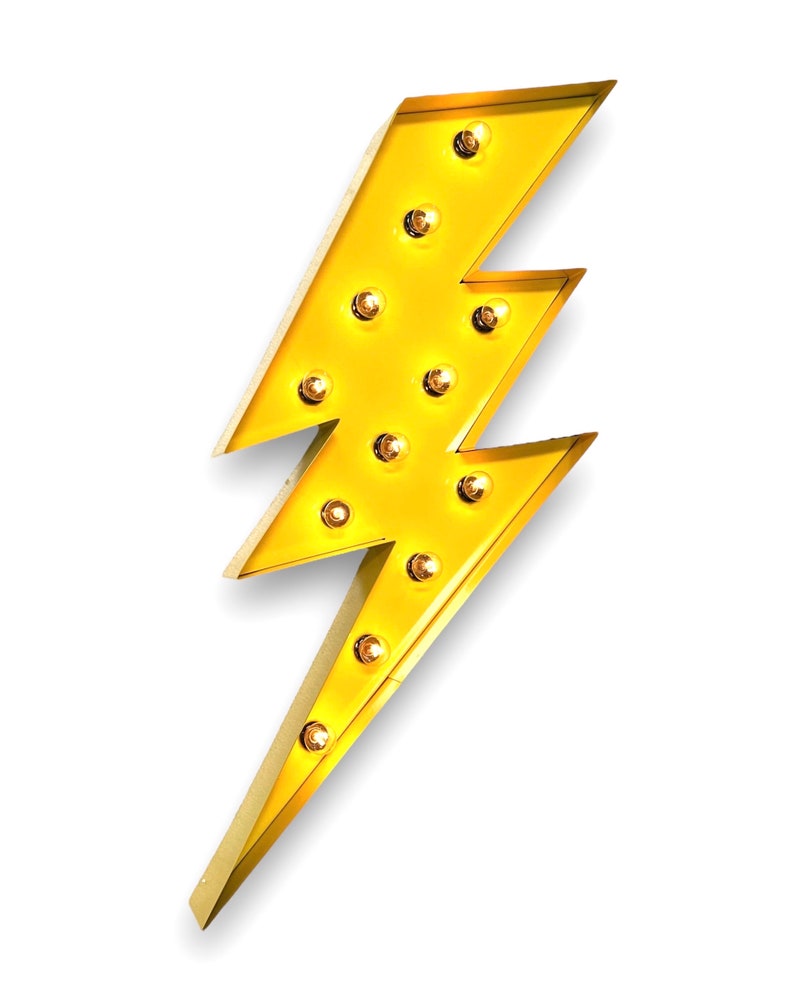 Lightning Bolt Marquee, Light Up Sign Standard 36"