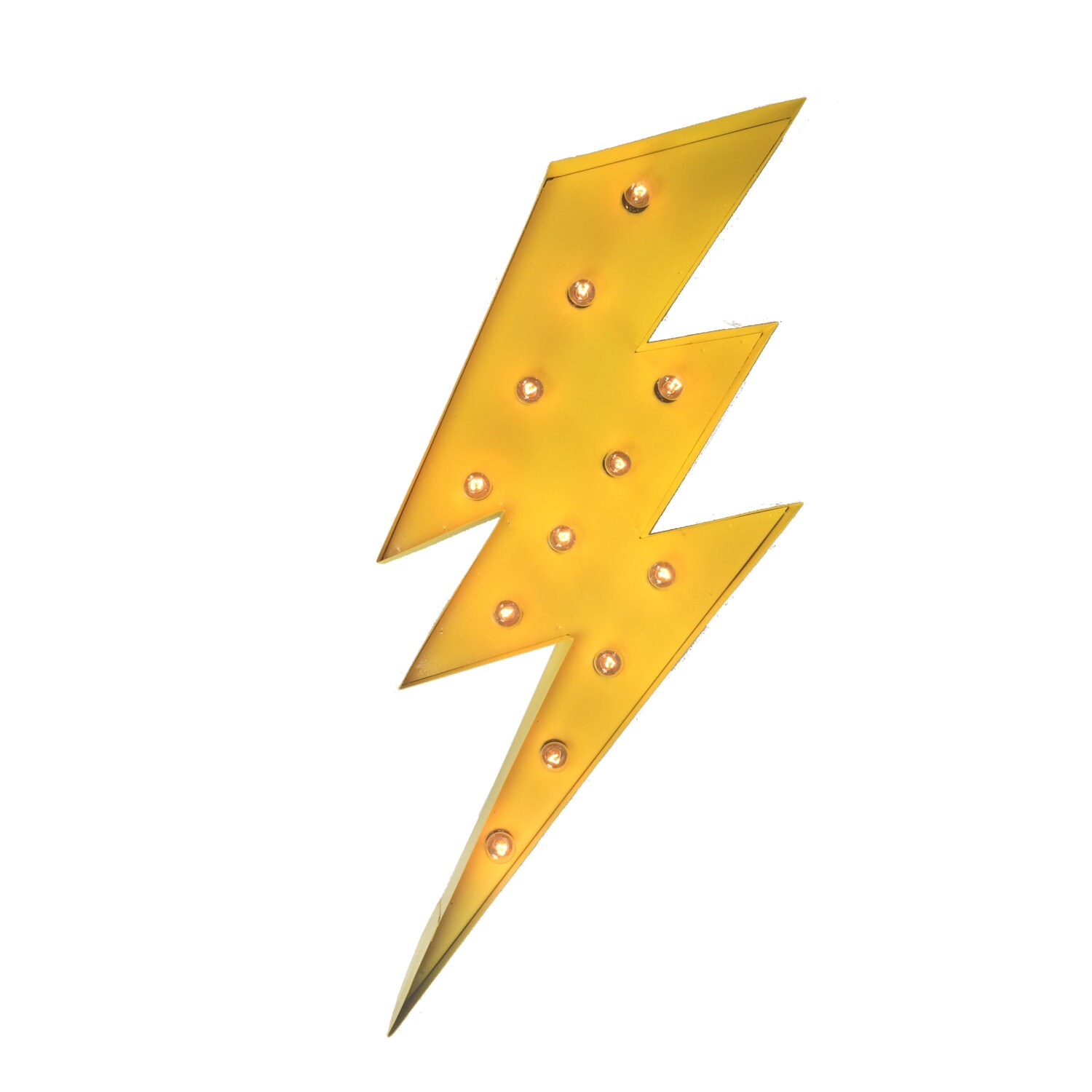 Lightning Bolt Marquee 36 Light Up Sign Yellow Etsy
