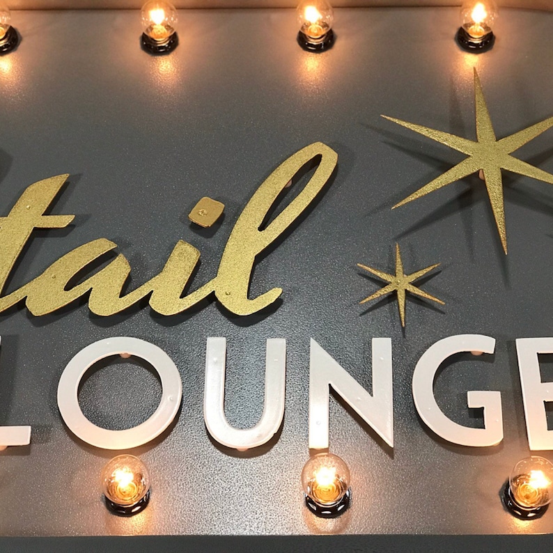 Cocktail Marquee Sign Customizable Light Up Sign | Etsy