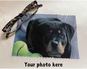 Custom Lens cleaning cloth- Add your photo, picture, design 6 X 7 eyeglasses, phones, ipads, computers, screens 1 or both sides