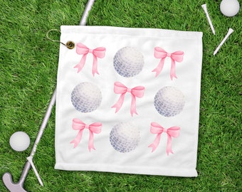 Personalized custom ladies Golf Towel- coquette girly your choice of design- 12 x 12 golf towel Real women play golf gift Mothers Day gift