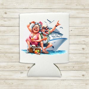 Coolie en canette de croisière personnalisée : pochette pour boisson de vacances, convient à une tasse solo et à un verre de pinte