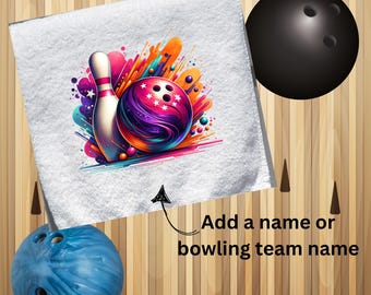 Personalized Bowling Towel: Bright Colors, Optional Grommet