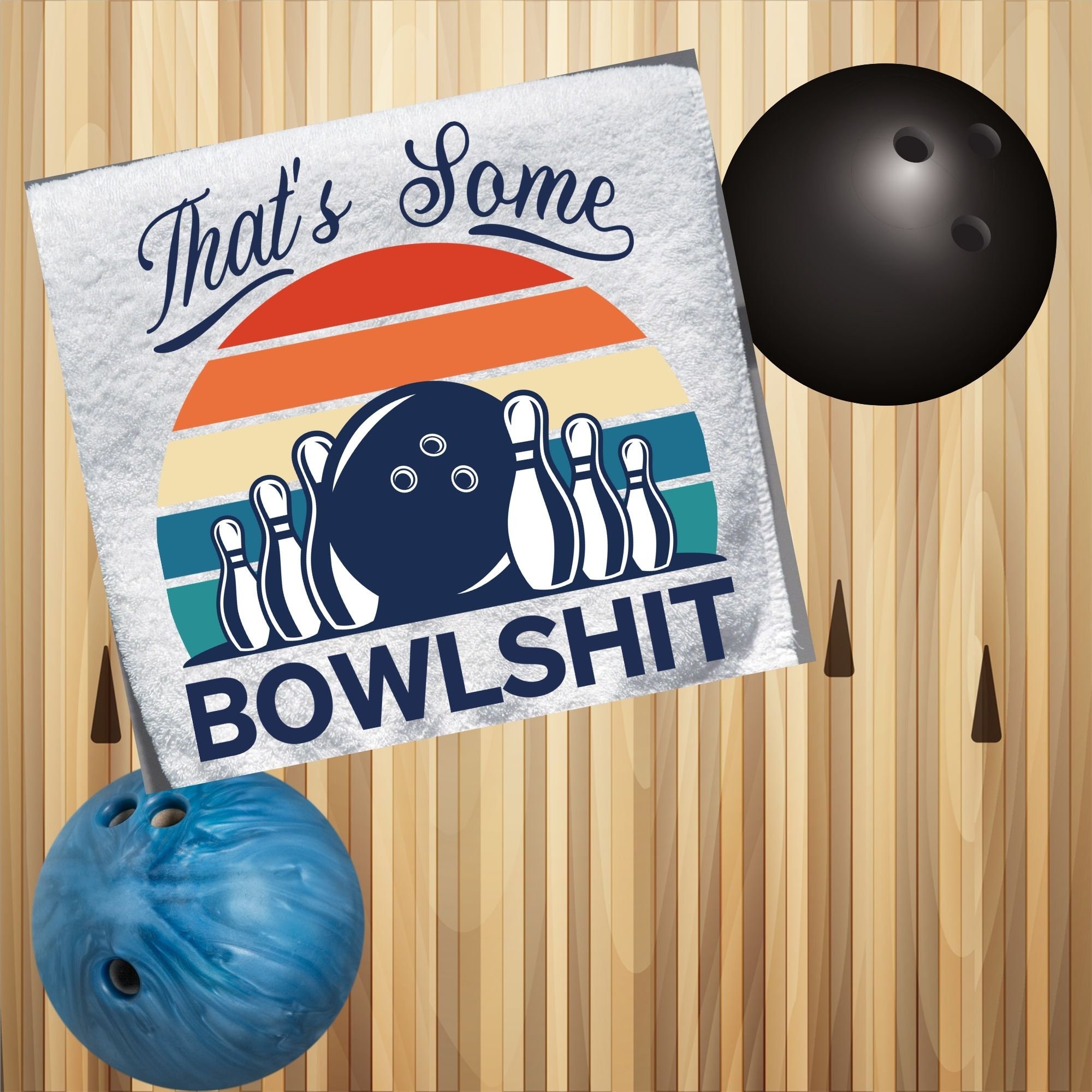 Personalized Bowling Towel: "That's Some Bowlshit" - Funny Bowling Gift