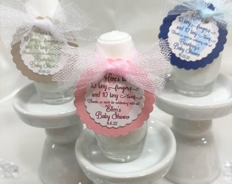 Nail Polish Favor Tags 10 tiny fingers 10 tiny toes Baby Shower Favor Tags Spa Favors