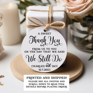 Personalized Anniversary Party Favors, Vow Renewal, A Sweet Thank You, We Still Do, Customized Candy Tag, Table Favor, Cookie Tag