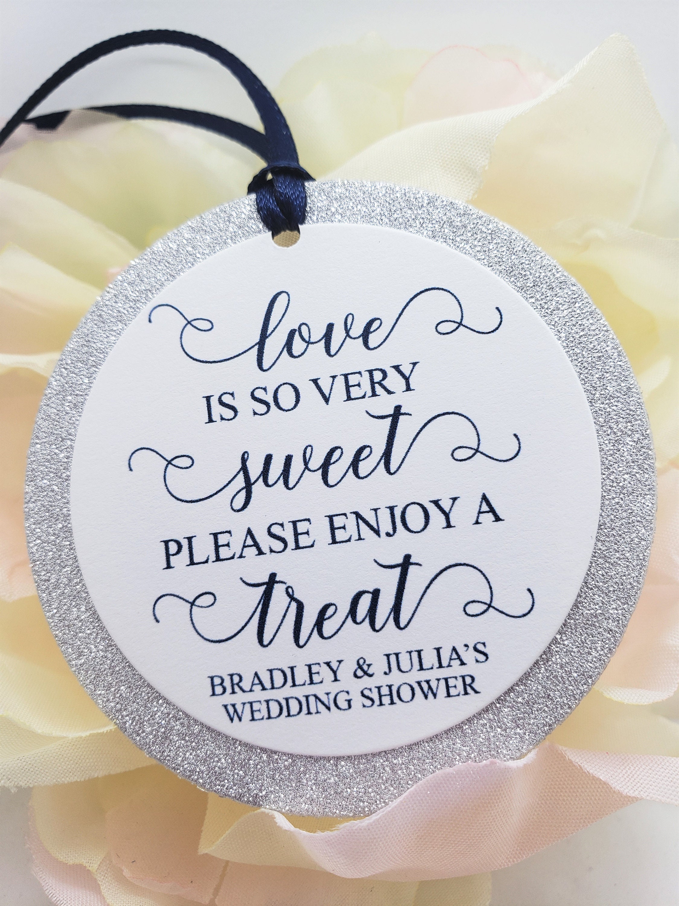 Love Is Sweet Enjoy A Treat Bridal Shower Favor Tags, Baby Shower Favor Tags, Candy Buffet Labels, Custom Favor Tags, Cookie Tags