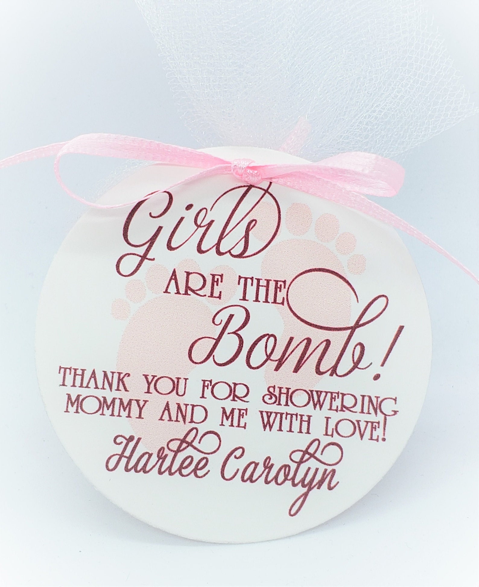 Girls Are the Bomb Baby Shower Favor Tags for Girls Bath Bomb Etsy