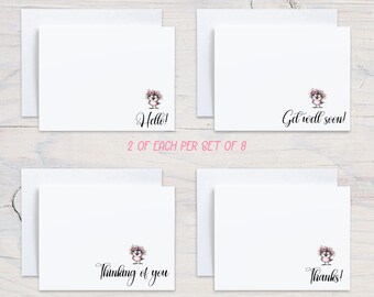 Tarjetas minimalistas, tarjetas de saludo, tarjetas de agradecimiento, tarjetas de pronta recuperación, juego de 8