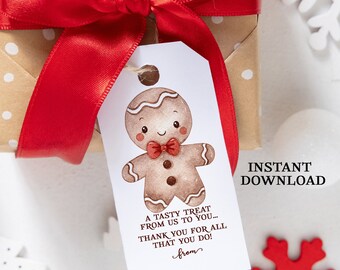 PRINTABLE Christmas Gift Tags, Cookie Gift Tag