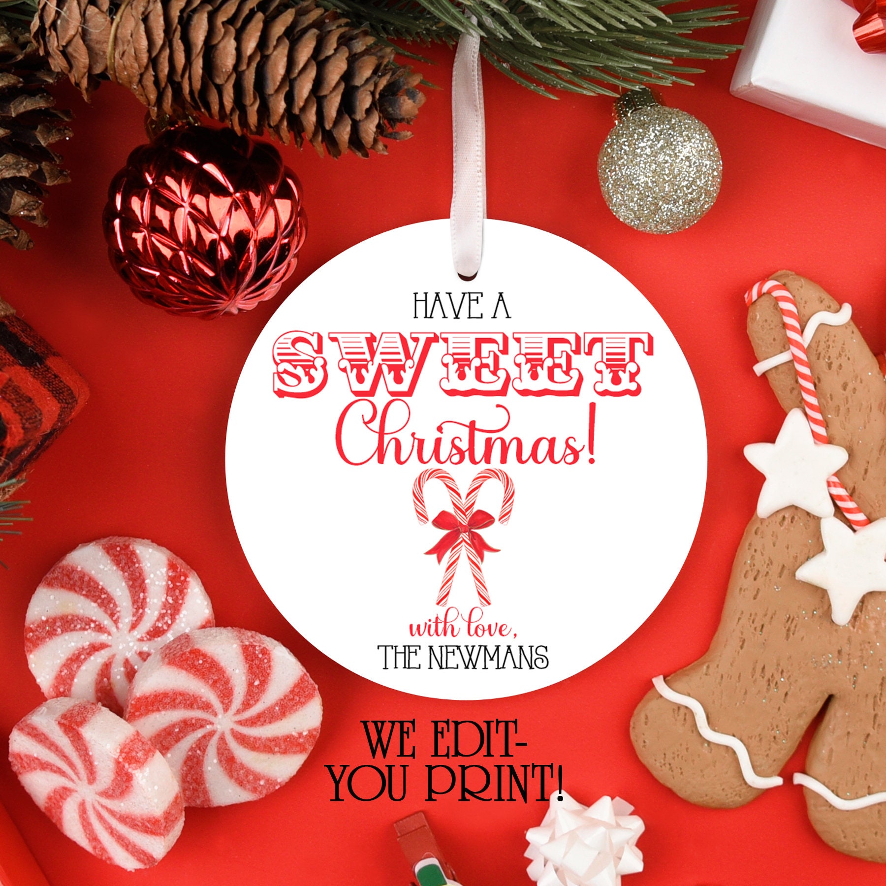 PRINTABLE Christmas Gift Tags, Have A Sweet Christmas, Candy Cane Tag ...
