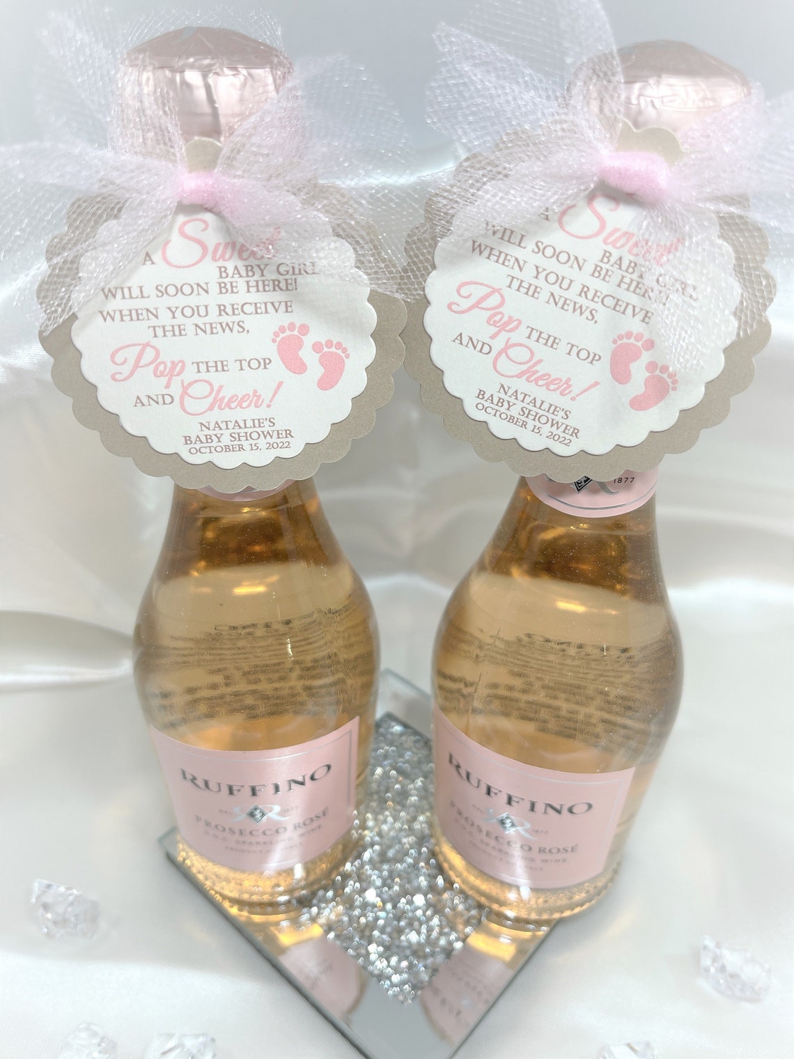 Mini Wine Bottle Baby Shower Favor Tag Champagne Favor Tag Etsy