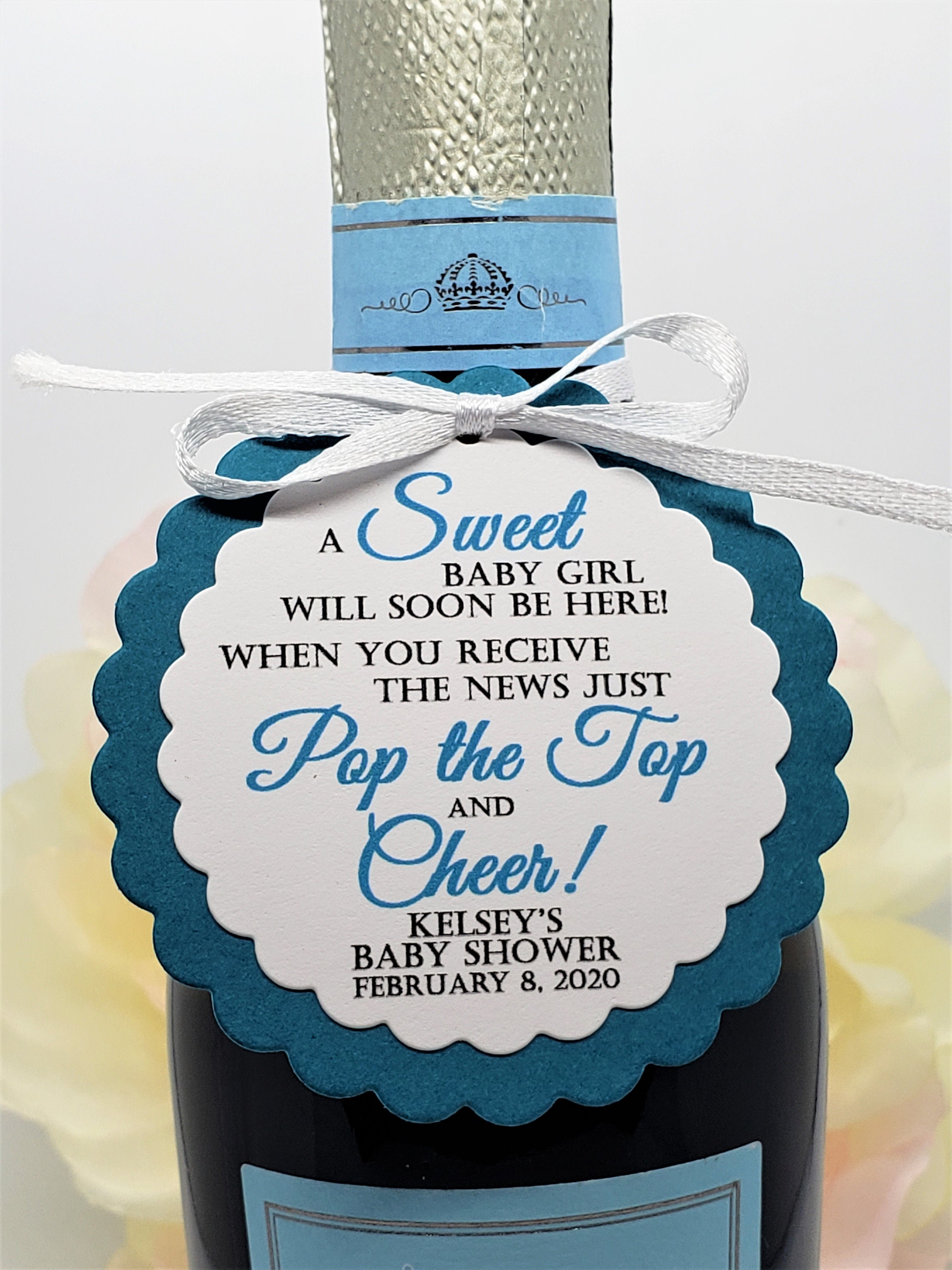 Mini Wine Bottle Baby Shower Favor Tag Baby Shower Favors for Etsy