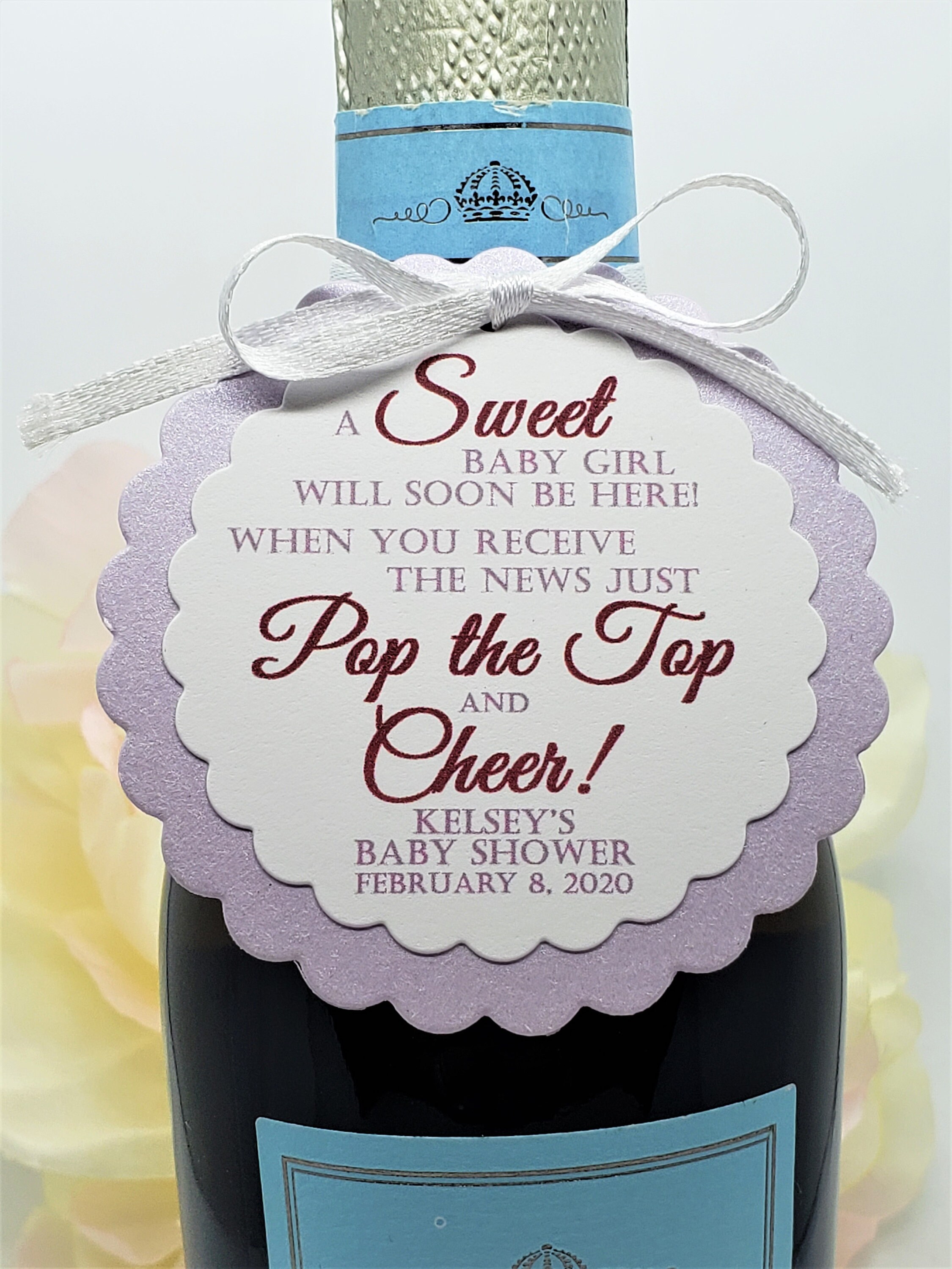 Mini Wine Bottle Baby Shower Favor Tag Baby Shower Favors for Etsy