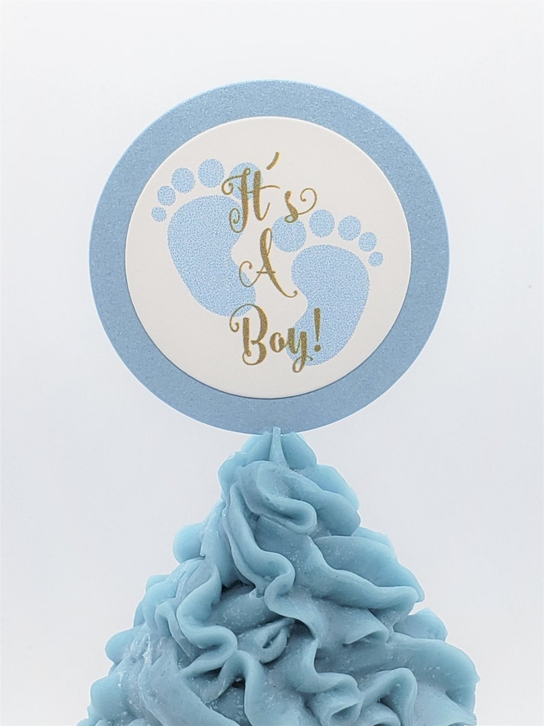 Its A Boy Cupcake Toppers Baby Shower Cupcake Toppers Boy Etsy