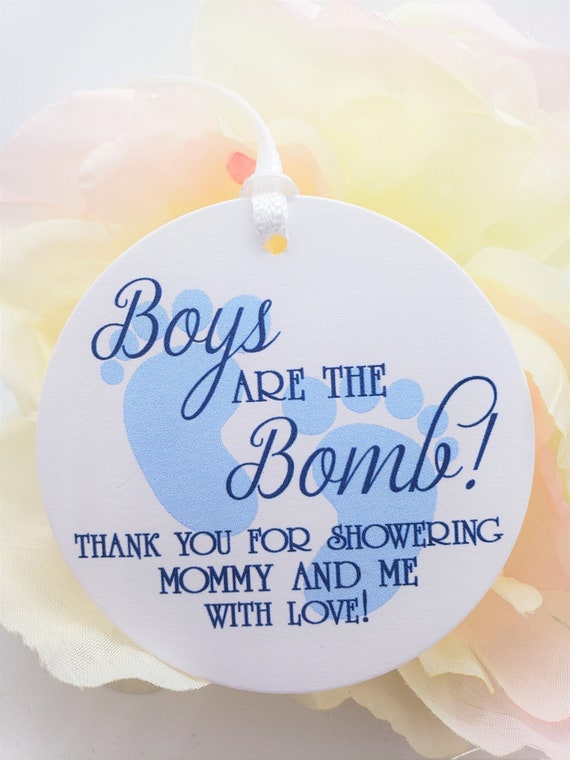 25 Boys Are The Bomb Baby Shower Favor Tags Bath Bomb Tags Etsy