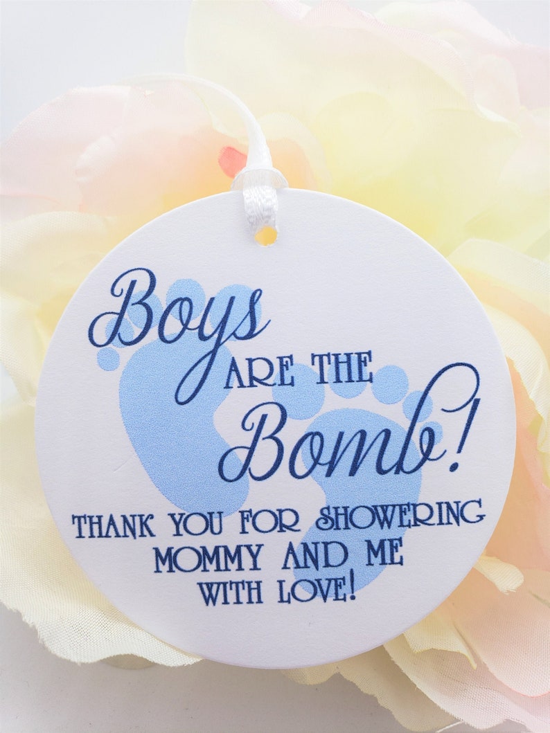 10 Boys Are the Bomb Baby Shower Favor Tags Bath Bomb Tags Etsy