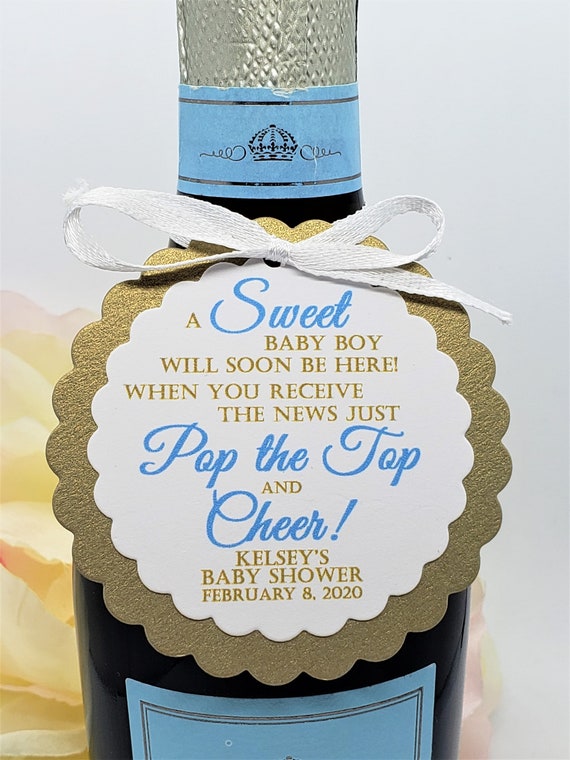 Mini Wine Bottle Baby Shower Favor Tag Baby Shower Favors for Etsy