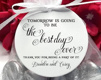 Best Day Ever Tags, Rehearsal Dinner Tags, Wedding Favors, Wedding Tags, Napkin Tags