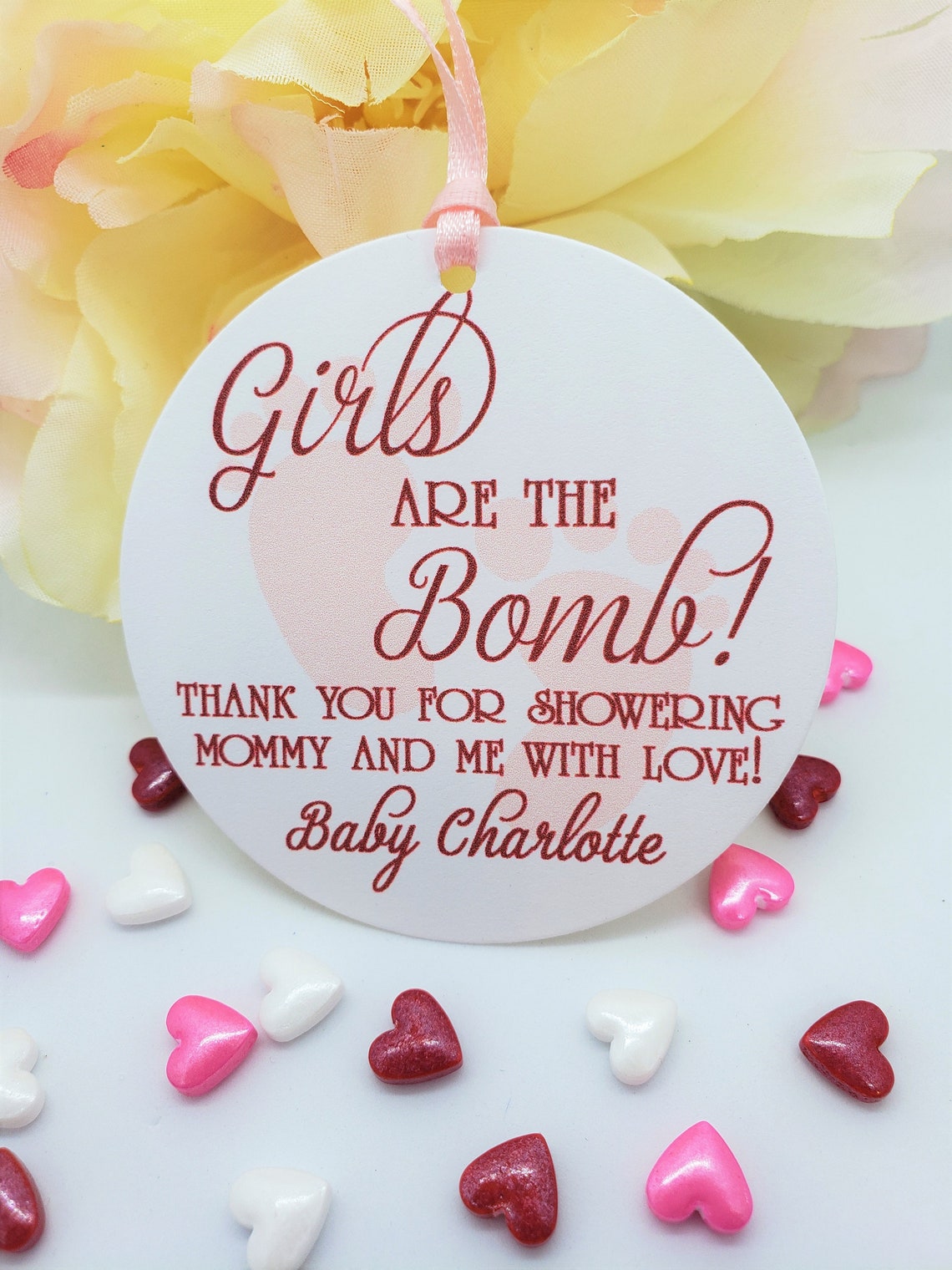 Girls Are the Bomb Baby Shower Favor Tags for Girls Bath Bomb Etsy