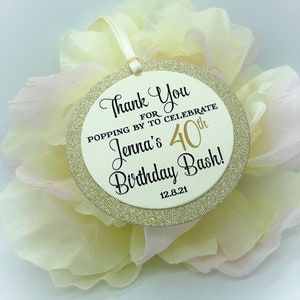 Custom Birthday Mini Wine Bottle Favor Tags, Champagne Favor Tags, 40th, 50th, 60th, Champagne Tags, Birthday Decoration, Popcorn Tag