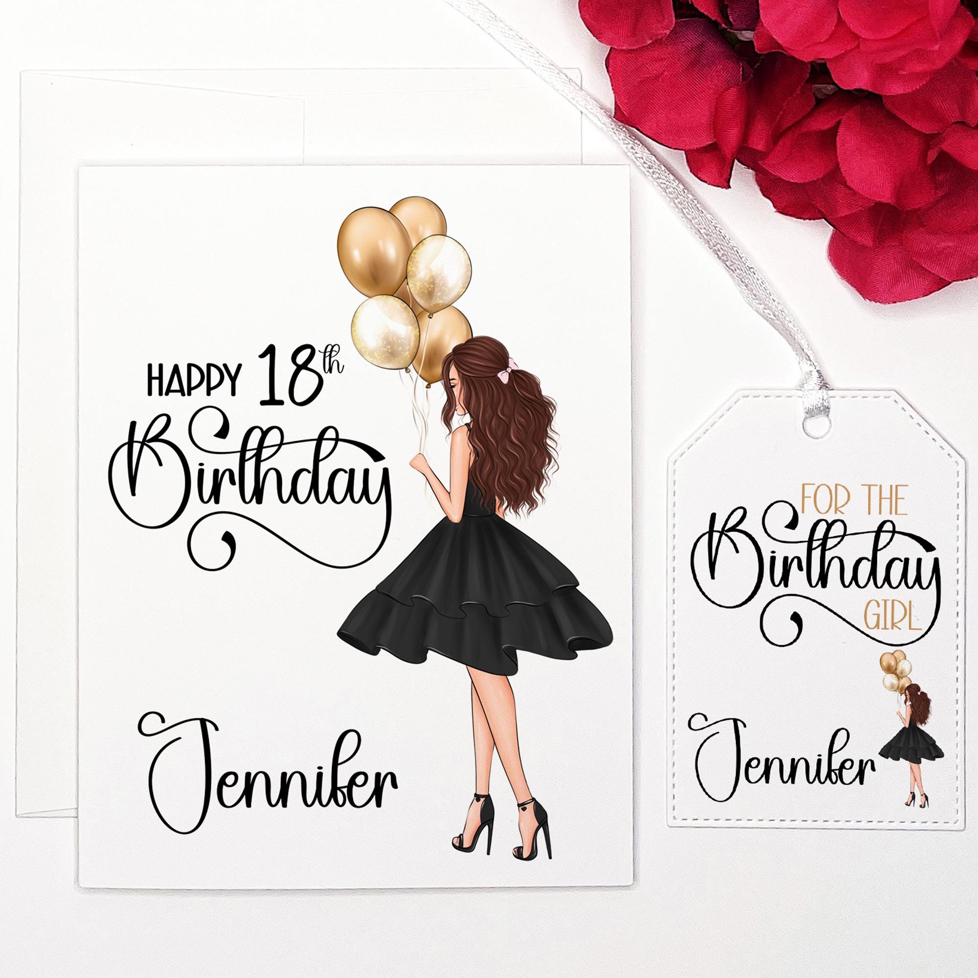 Personalized 18th Birthday Card: Little Black Dress, Gift Tag - Etsy
