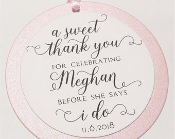 A Sweet Thank You Before She Says I Do Bridal Shower Favor Tag, Custom Bridal Favor Tags, Bridal Shower Candy Tags, Bridal Shower Cookie Tag