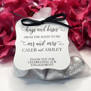 Hugs and Kisses from the soon to be Mr and Mrs Favor Tags, Wedding Favors, Candy Favors, Engagement Party Decorations, Party Favors