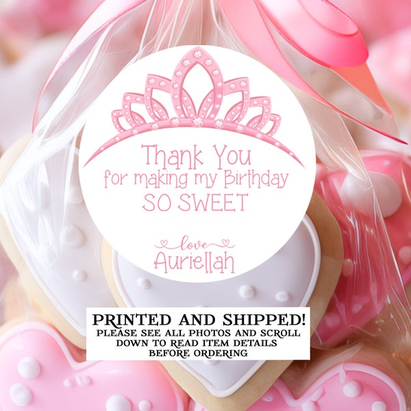 Thank You for Making My Birthday Sweet Ballet Birthday Party Labels, Birthday Stickers, Tiara, Girls Birthday Stickers, Party Favors, Crown