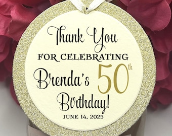 Custom Birthday Mini Wine Bottle Favor Tags, Champagne Favor Tags, 40th, 50th, 60th, Champagne Tags, Birthday Decoration, Party Favors