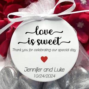 Wedding Favor Tag, Love Is Sweet, Candy Tags for Wedding, Table Favors, Wedding Thank You Tags