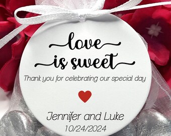 Love Is Sweet Wedding Favor Tags: Customizable Candy Tags