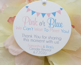 Gender Reveal Favor Tags, He or She, Gender Reveal Party, Gender Reveal Baby Shower, Team Girl Team Boy, Pink or Blue